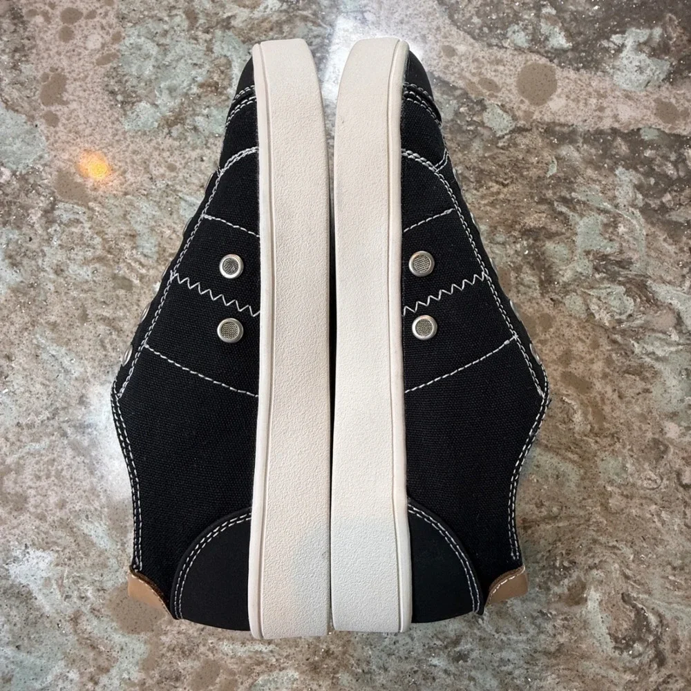 Spenco Womens Black Canvas Slip On Orthodic Sneakers Comfort Shoes Size 6.5‎